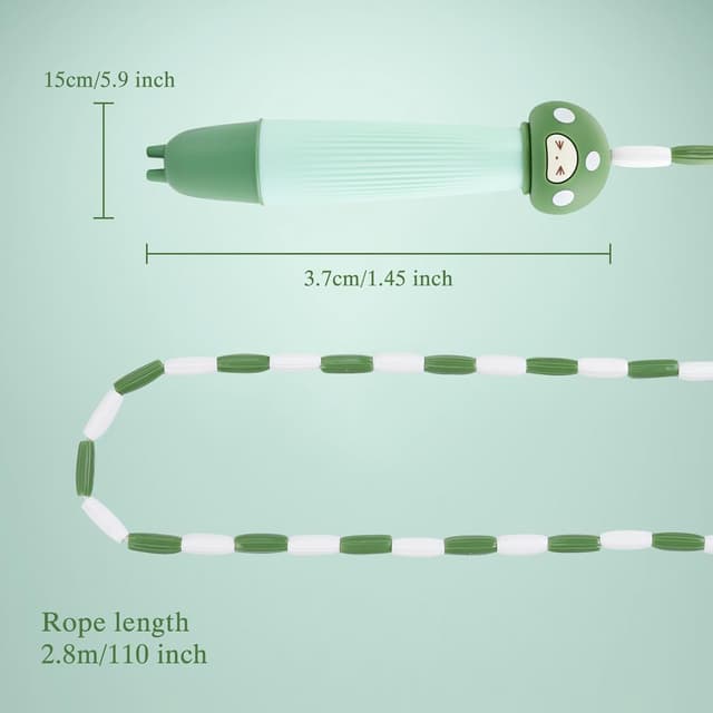 Detalle 2 de OTraki Kinder-Springseil mit Holzgriff und Baumwollseil, 5 m (verstellbar)