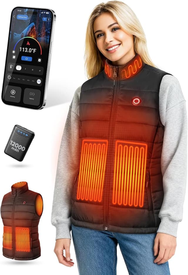 Detalle de VIWKO Chaleco Calefactable Mujer 12V 12000mAh Talla L