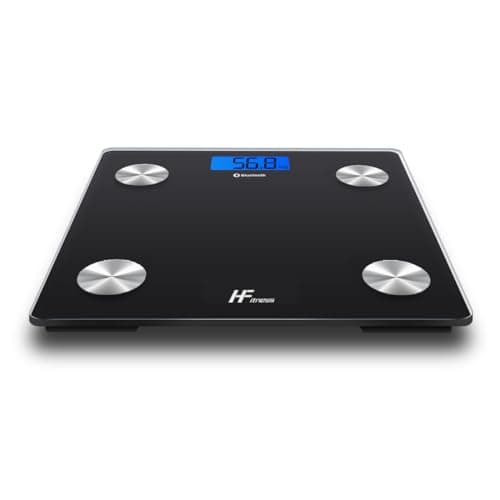 Detalle de HomeFashion HFitness báscula digital de baño con app y análisis corporal (19 indicadores), negra