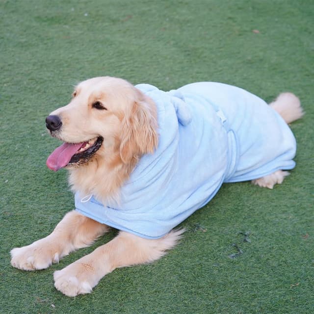 Thumbnail 6 de BT Bear Dog Bathrobe Microfibre Dog Drying Coat Hooded Towel (Blue, M)
