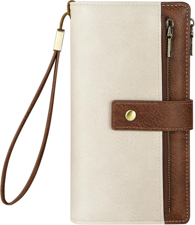 Detalle de Vicloon portefeuille femme en cuir PU RFID avec 24 emplacements et double fermeture