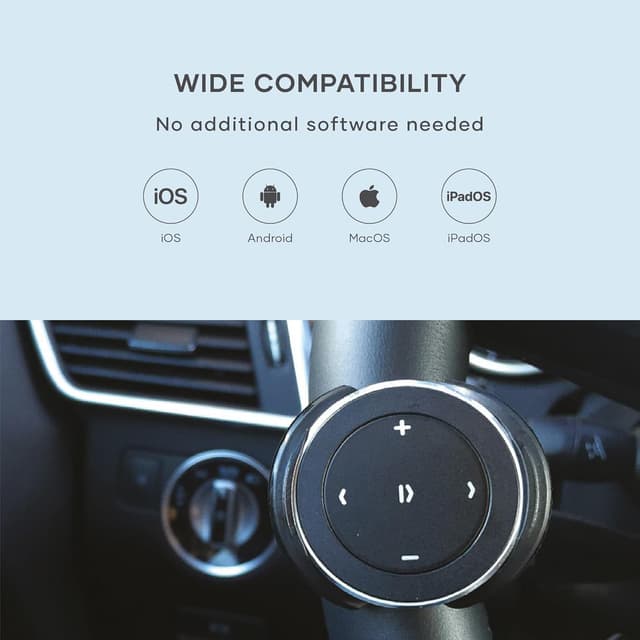 Thumbnail 6 de Satechi Bluetooth Media Button with Steering Wheel Mount — wireless music and volume control for car, bike and desk