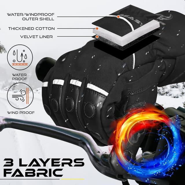 Thumbnail 2 de BEAST RAGE Gants moto chaleur impermeables