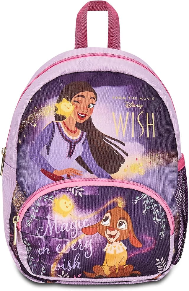Detalle de Disney Kindergartenrucksack klein WISH in Lila – 23 x 30 x 10 cm, mit Seitentaschen