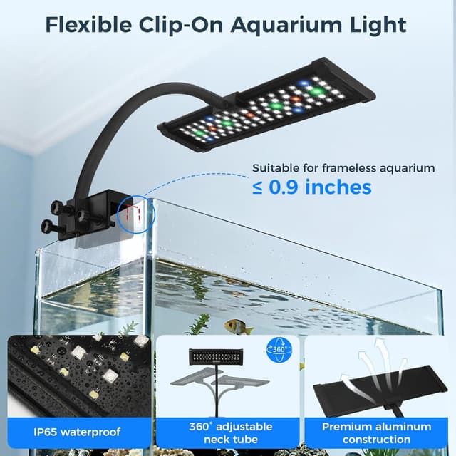 Detalle 2 de Aquarium LED Fish Tank Light 18W Timer
