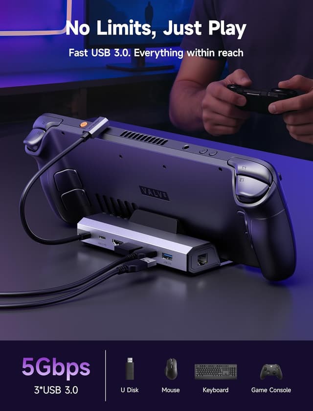 Thumbnail 4 de JSAUX Steam Deck Dock 4K@120Hz – 100W docking station 🖥