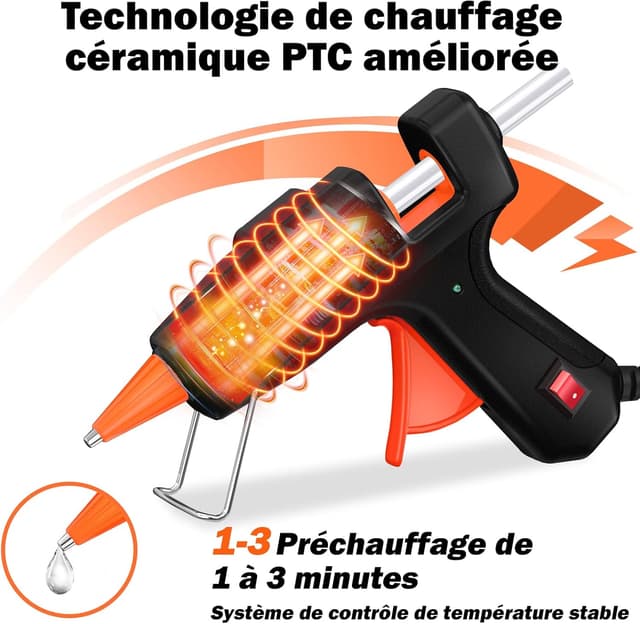 Thumbnail 5 de Pistolet à Colle Chaude 20W avec 30 Bâtons