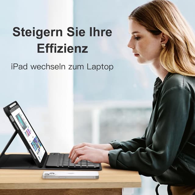 Thumbnail 6 de Vobafe Hülle mit Tastatur für iPad A16 (11/10.9) – abnehmbare magnetische Keyboard-Schutzhülle mit beleuchteten Tasten