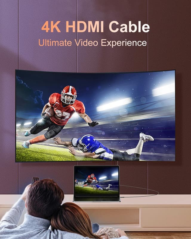 Detalle de Nersligek 4K HDMI Cable 3M (HDMI 2.0) with ARC & HDR – 18Gbps High Speed for TV, PS4/PS5, Projector & more