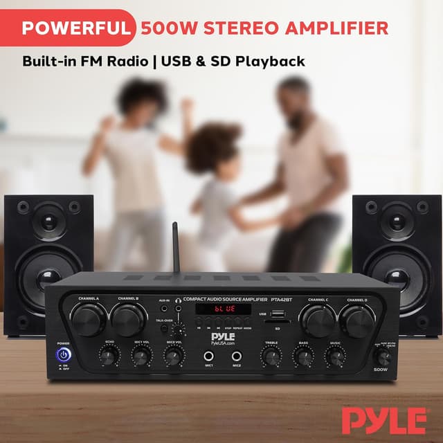 Thumbnail 5 de Pyle PTA42BT 500W Bluetooth Karaoke Amplifier