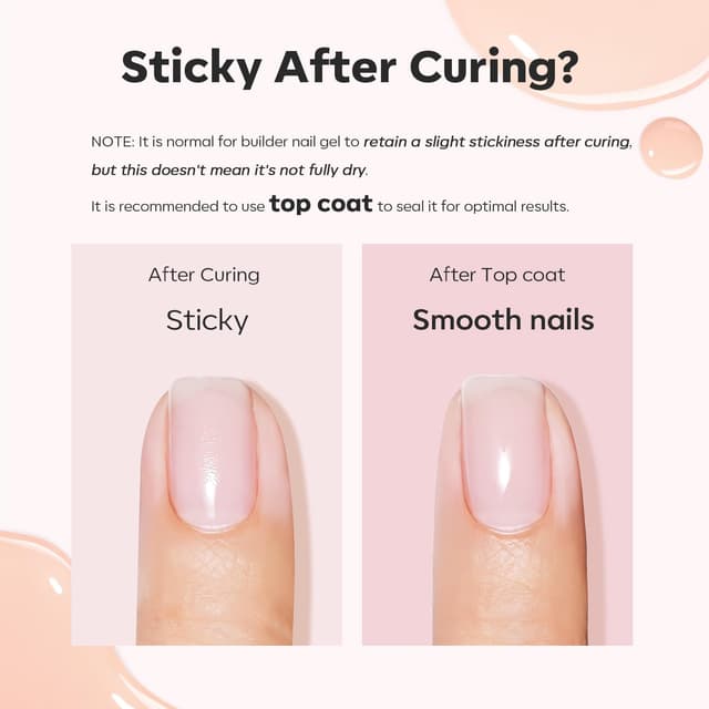 Detalle 2 de modelones Builder Nail Gel (2 Pcs) Clear + Cover Nude 10ml — 8-in-one thickening strengthener for LED/UV curing