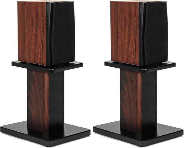 Detalle de OUUTMEE supporti per altoparlanti in legno da 30 cm (12 pollici) – stand HiFi robusti con base riempibile e pastiglie antiscivolo
