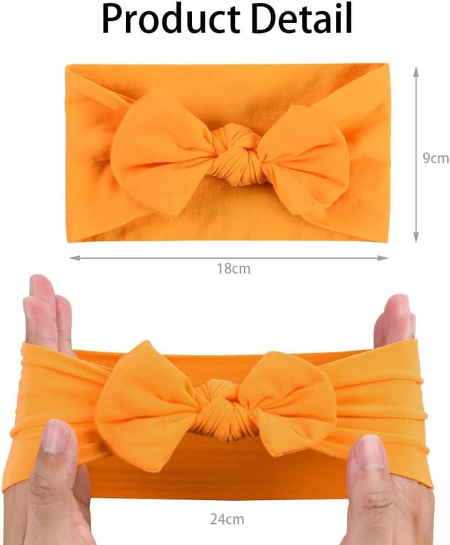 Detalle 2 de Aolso Fasce Capelli Neonata con fiocchi, set da 3 in nylon elastico (0-3 anni)