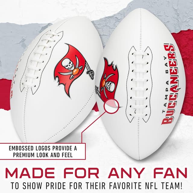 Detalle de Franklin Sports NFL Autograph Football (Official Size) - Tampa Bay Buccaneers Souvenir for Signatures