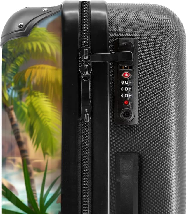 Detalle de NoBoringSuitcases.com® Kinderkoffer Groß 67×43×25 cm mit 4 Rollen (Dinosaurier-Design)