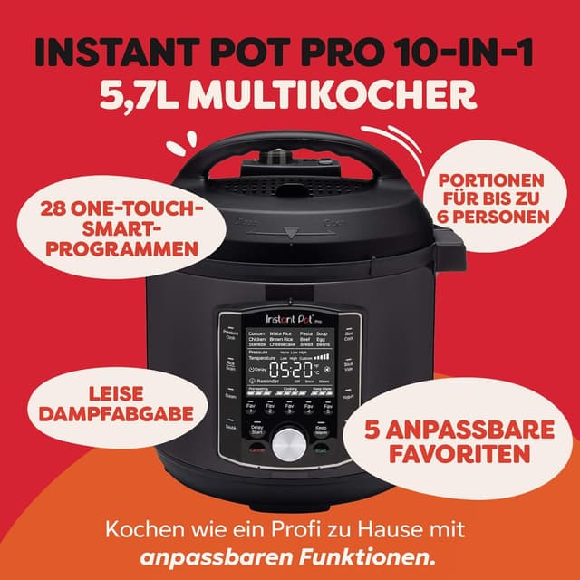 Thumbnail 1 de Instant Pot Pro 10-in-1 5,7 L Multikocher 🍲