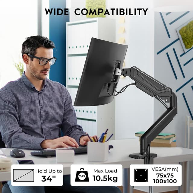 Thumbnail 3 de BONTEC Monitorhalterung mit Gasfeder 15–34 Zoll