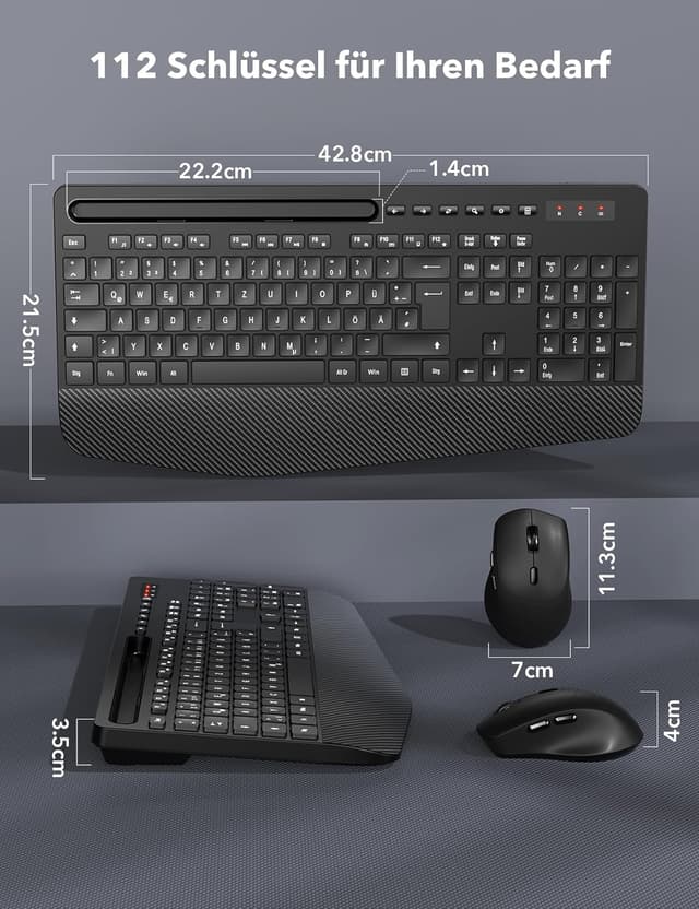 Thumbnail 6 de Kabellos Tastatur Maus Set 2,4 GHz Ergonomisch
