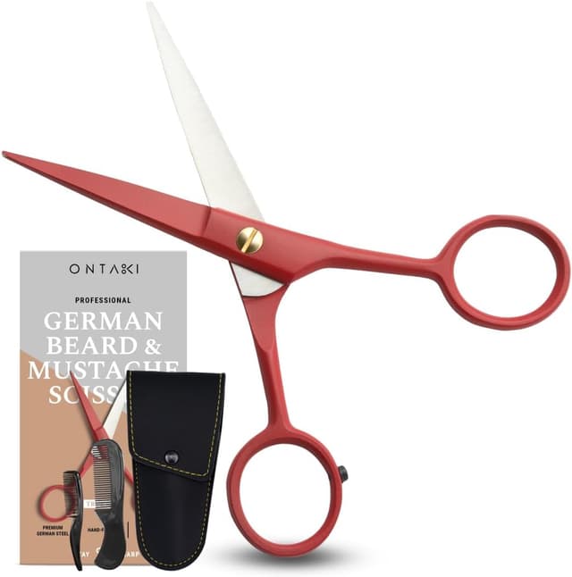 Thumbnail 6 de Ontaki 5" Beard & Moustache Scissors Grooming Kit with Comb Set and Carry Pouch