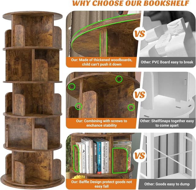 Thumbnail 6 de Aheaplus Rotating Bookshelf 63.6