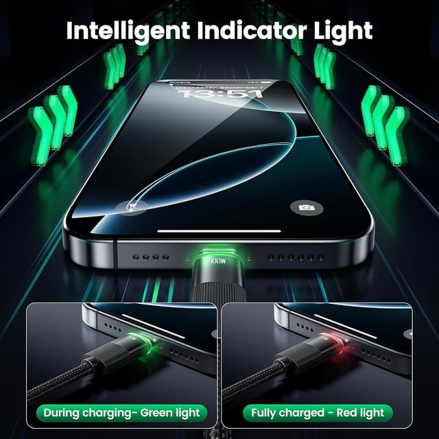 Detalle 1 de toocki Cable USB C Espiral 100W 1.8m ⚡ Carga Rápida