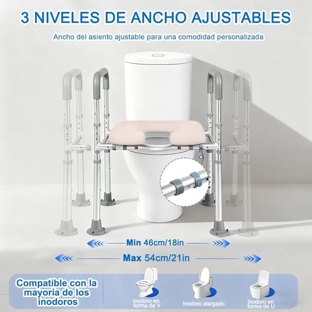 Thumbnail 1 de NJUN Alzador WC 3 en 1 reposabrazos