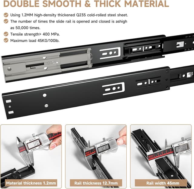 Detalle 2 de AOLISHENG push open drawer slides 500mm