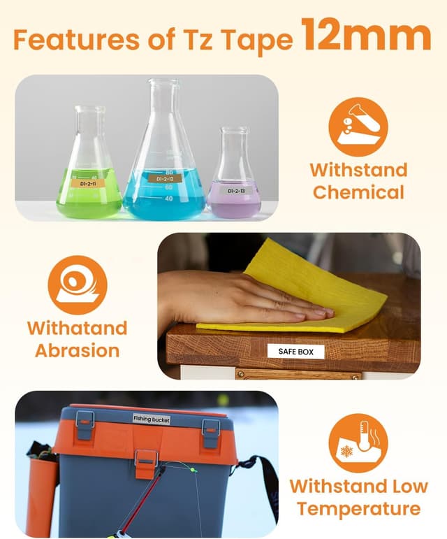 Detalle de Upwinning TZe Schriftbänder Gold/Silver (12 mm) kompatibel mit Brother P-touch – Set mit 6 Farben