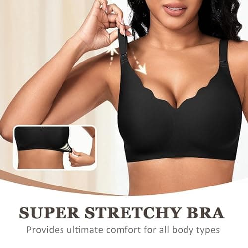 Detalle de Cavotor Non Wired Seamless Support Bra with Extra Extender for Large Breasts