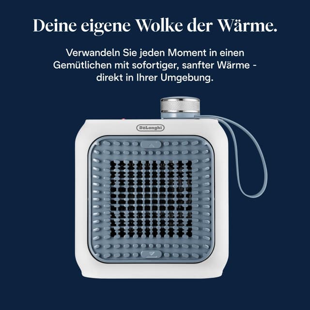 Detalle 2 de De'Longhi Capsule Desk HFX10B03.LB Keramik-Heizlüfter (360 W) – kompakt für sofortige Wärme