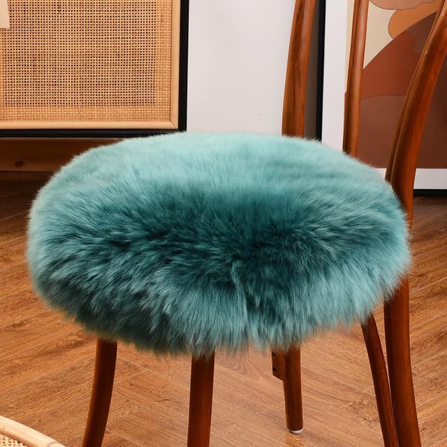 Thumbnail 6 de LLB Sheepskin Chair Cushion 18x18 Inch Non-Slip Back Genuine Fur Seat Pad (Tan)