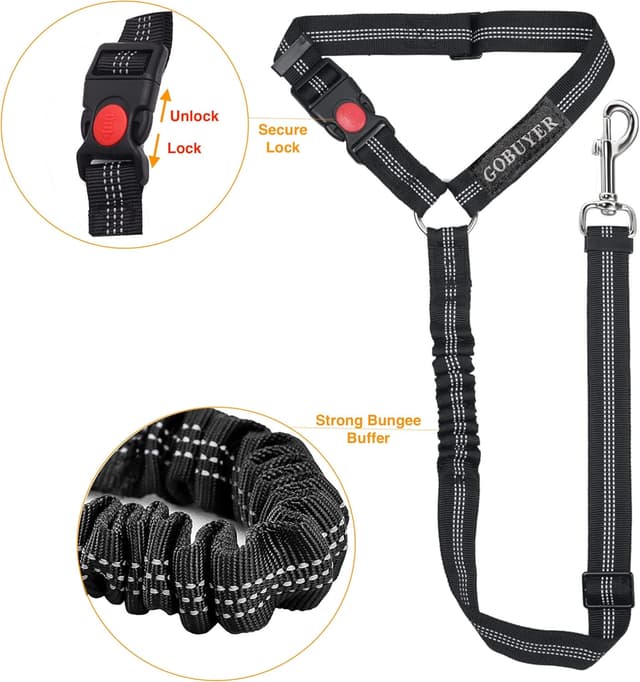 Detalle 2 de GoBuyer Dog Car Headrest Seat Belt 2-pack