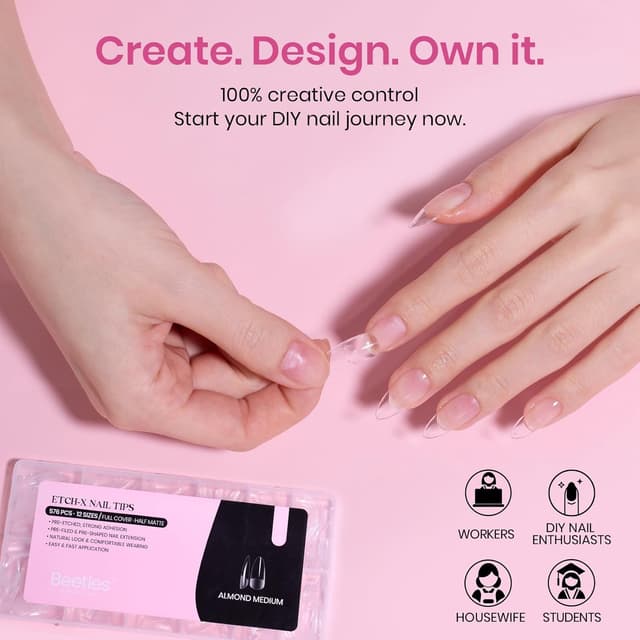 Detalle de Beetles Almond Nail Tips 576pcs 💅