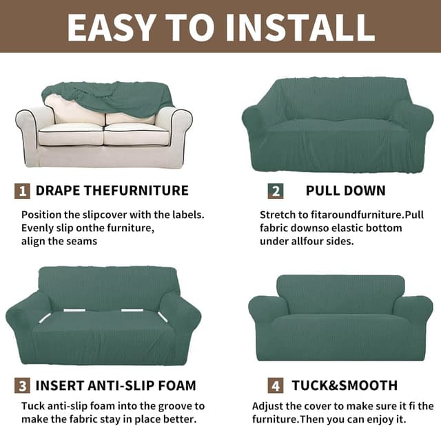 Thumbnail 6 de Copridivano elasticizzato Ystyle 2 posti verde chiaro