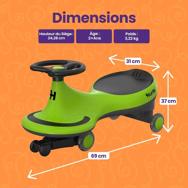 Thumbnail 6 de Hurtle Wiggle Drift porte-bébé enfant sans piles : voiture à roulettes à mouvement par rotation