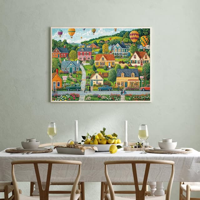 Thumbnail 6 de Puzzle mit 1000 Teilen „Glückliche Stadt“ – Erwachsenen-Puzzle für Familie und entspannte Rätselabende