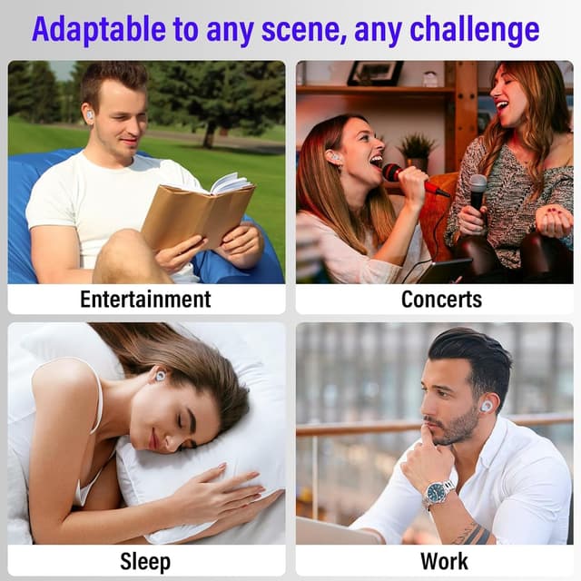 Detalle 2 de BEXILOR Tapones para los oídos dormir reutilizables con cancelación de ruido hasta 46 dB (7 pares)