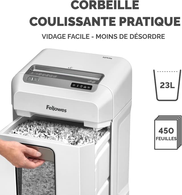 Thumbnail 6 de Fellowes 12Ms destructeur documents, 23 L