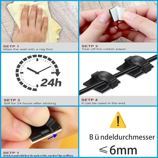 Thumbnail 4 de SZFUDIGO selbstklebende Kabelhalter 50er Pack đ