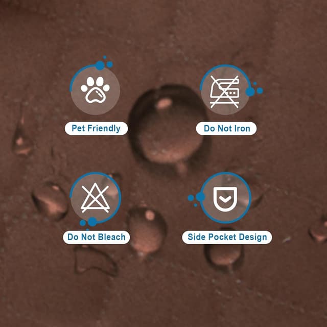 Thumbnail 6 de Jaotto Copridivano Trapuntato Impermeabile per Divano 3 Posti con Braccioli Marrone