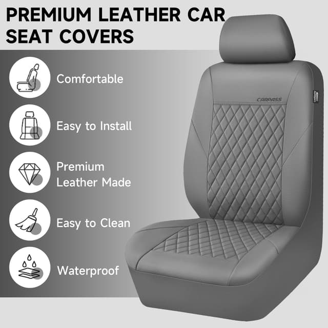 Thumbnail 3 de CAR PASS Quilting Faux Leather Seat Covers