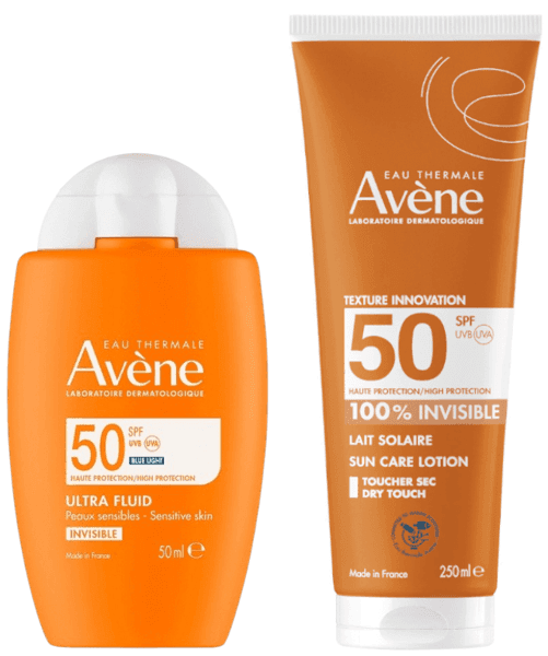 Detalle de Avène Ultra Fluid Invisible SPF50 + Leche SPF50+