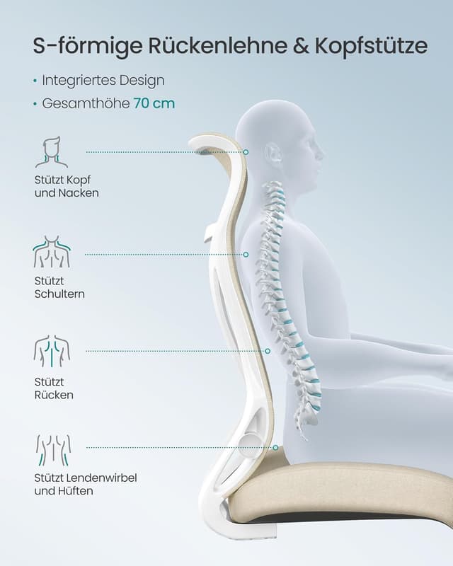 Thumbnail 4 de SONGMICS OBN088K01 Bürostuhl mit Kopfstütze
