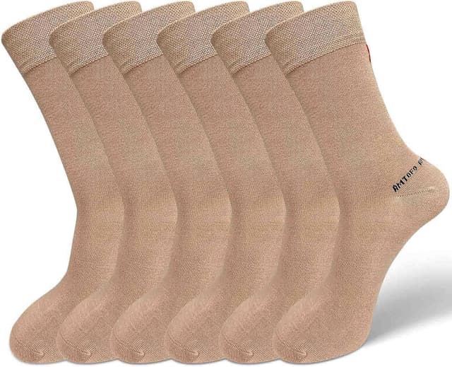 Thumbnail 6 de LOFIR Chaussettes bambou courtes respirantes (crew) — lot de 6 paires homme & femme, noir, blanc, gris foncé, beige et brun