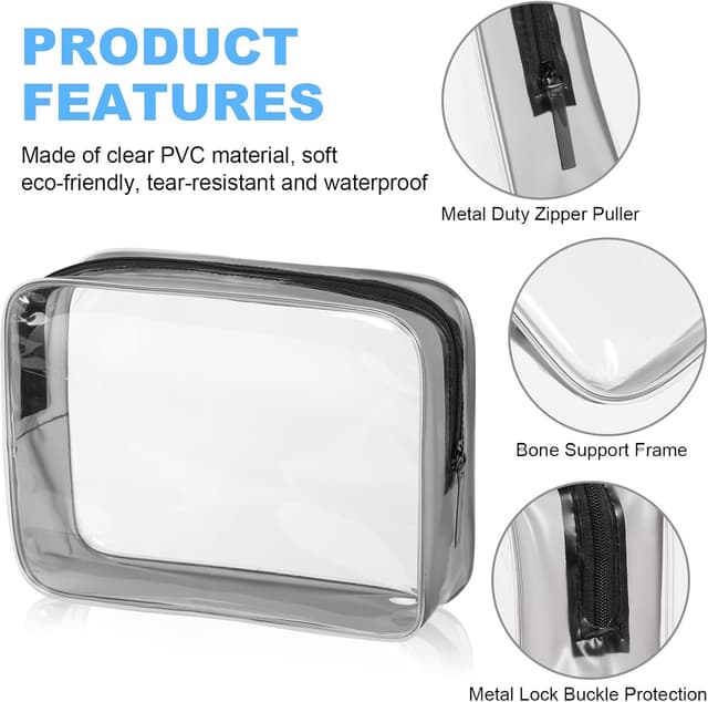 Detalle de OSDUE borse valigia trasparenti TSA 3-1-1