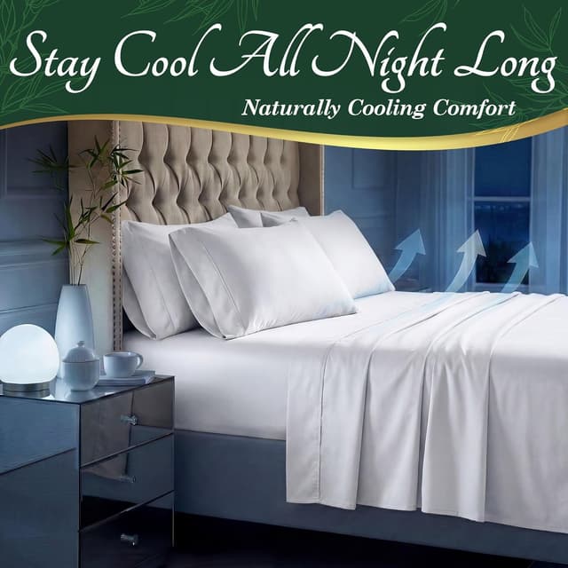 Detalle de DECOLURE 100% Viscose Bamboo Sheets Queen 6Pc 17