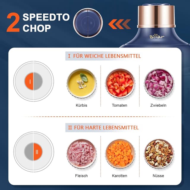Thumbnail 3 de Bear Zerkleinerer Elektrisch Mini 0,6L+2L