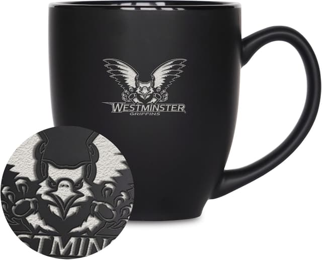 Thumbnail 6 de Rico Industries NCAA Standard 15oz Laser Engraved Matte Black Ceramic Bistro Mug (V, W, X, Y Schools)