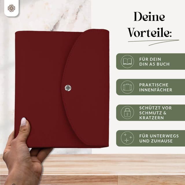 Thumbnail 2 de Lebenskompass Buchhülle – Buchtasche aus veganem PU