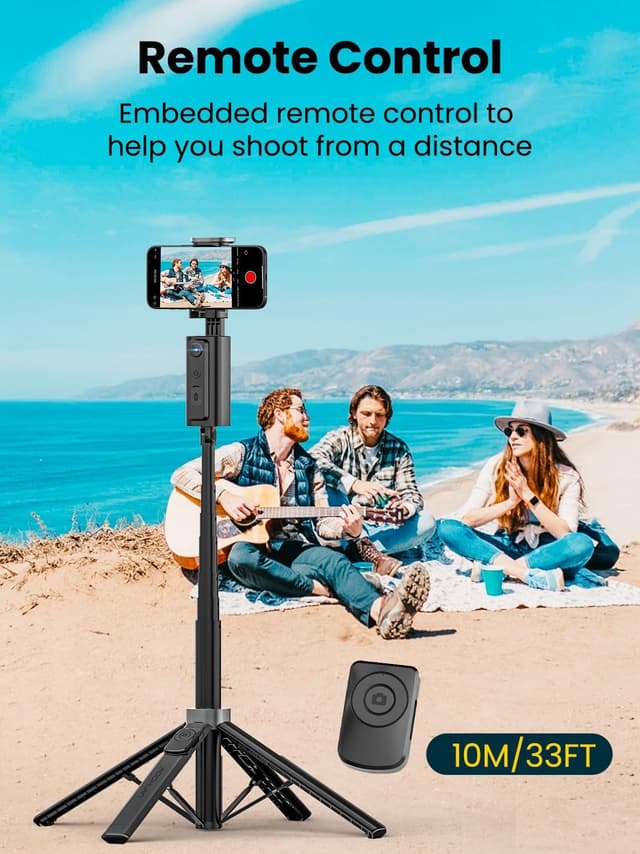 Detalle de AOCHUAN Smart M3 3-in-1 Face Tracking tripod for iPhone (57" expandable selfie stick with remote)